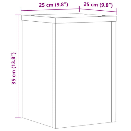 plantestativer 2 stk. 25x25x35 cm konstrueret træ betongrå