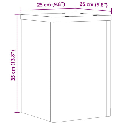 plantestativer 2 stk. 25x25x35 cm konstrueret træ røget eg