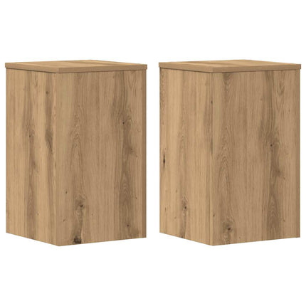 plantestativer 2 stk. 30x30x50 cm konstrueret træ egetræsfarvet