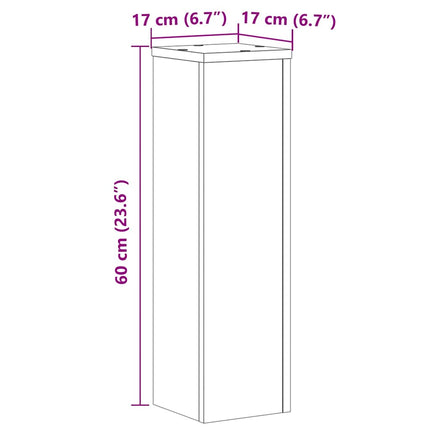 plantestativer 2 stk. 17x17x60 cm konstrueret træ betongrå