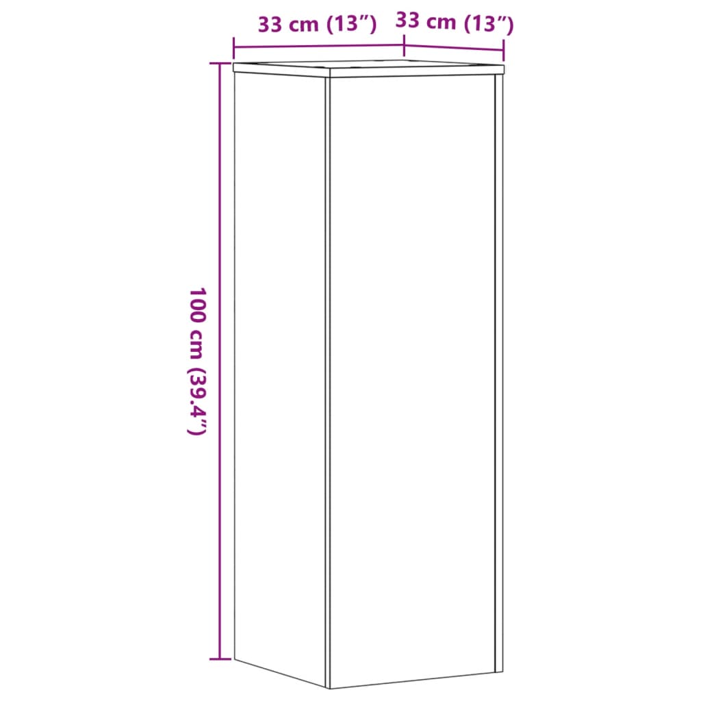 plantestativ 33x33x100 cm konstrueret træ betongrå
