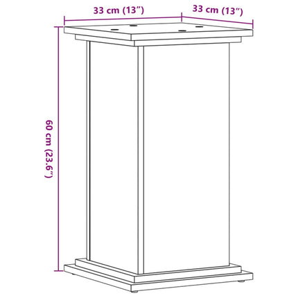 plantestativ 33x33x60 cm konstrueret træ brun egetræsfarve