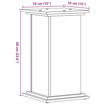 plantestativ 33x33x60 cm konstrueret træ gammelt trælook