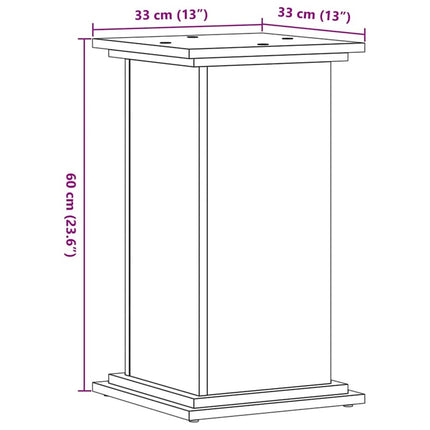 plantestativ 33x33x60 cm konstrueret træ gammelt egetræslook