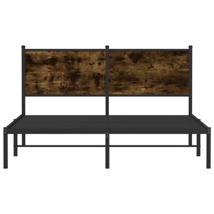 sengeramme uden madras 137x190 cm metal røget egetræsfarve