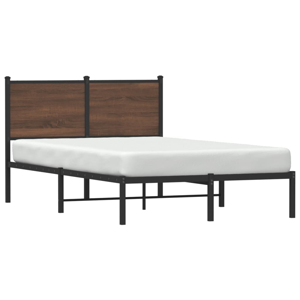 sengeramme 120x200 cm uden madras metal brun egetræsfarve