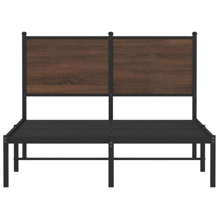 sengeramme 120x200 cm uden madras metal brun egetræsfarve