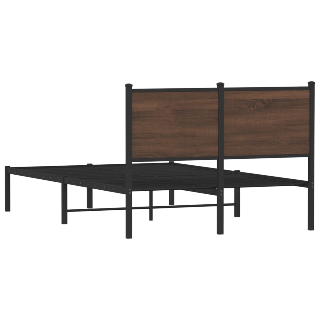 sengeramme 120x200 cm uden madras metal brun egetræsfarve