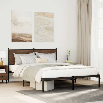 sengeramme uden madras 137x190 cm brun egetræ