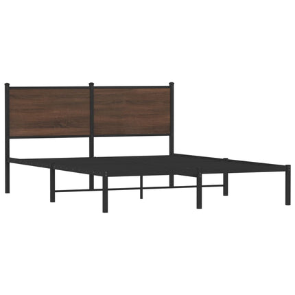 sengeramme uden madras 150x200 cm metal brun egetræsfarve