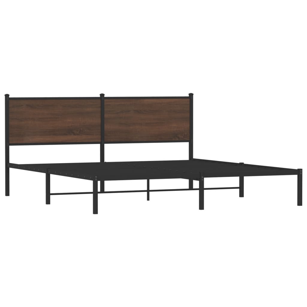 sengeramme uden madras 160x200 cm metal brun egetræsfarve