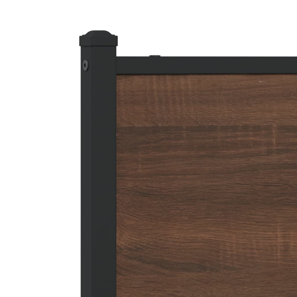 sengeramme uden madras 160x200 cm metal brun egetræsfarve