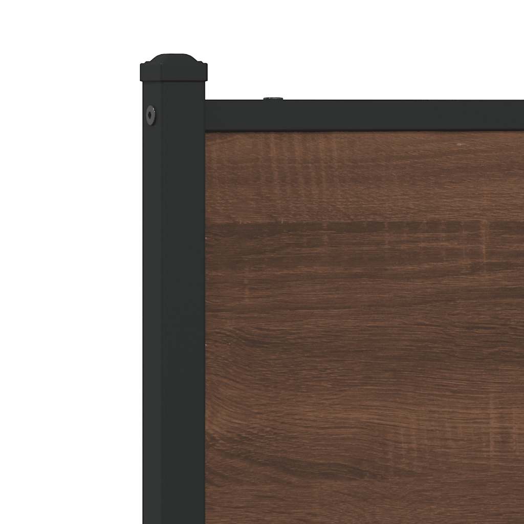 sengeramme uden madras 193x203 cm metal brun egetræsfarve