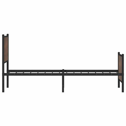 sengeramme 80x200 cm uden madras metal brun egetræsfarve