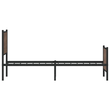 sengeramme 100x190 cm uden madras metal brun egetræsfarve
