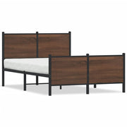 sengeramme 120x190 cm uden madras metal brun egetræsfarve