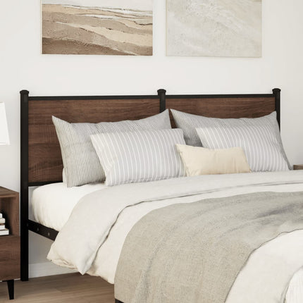 udskiftningsgavl 135 cm konstrueret træ og stål brun egetræsfarve