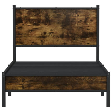 sengeramme uden madras 75x190 cm metal røget egetræsfarve