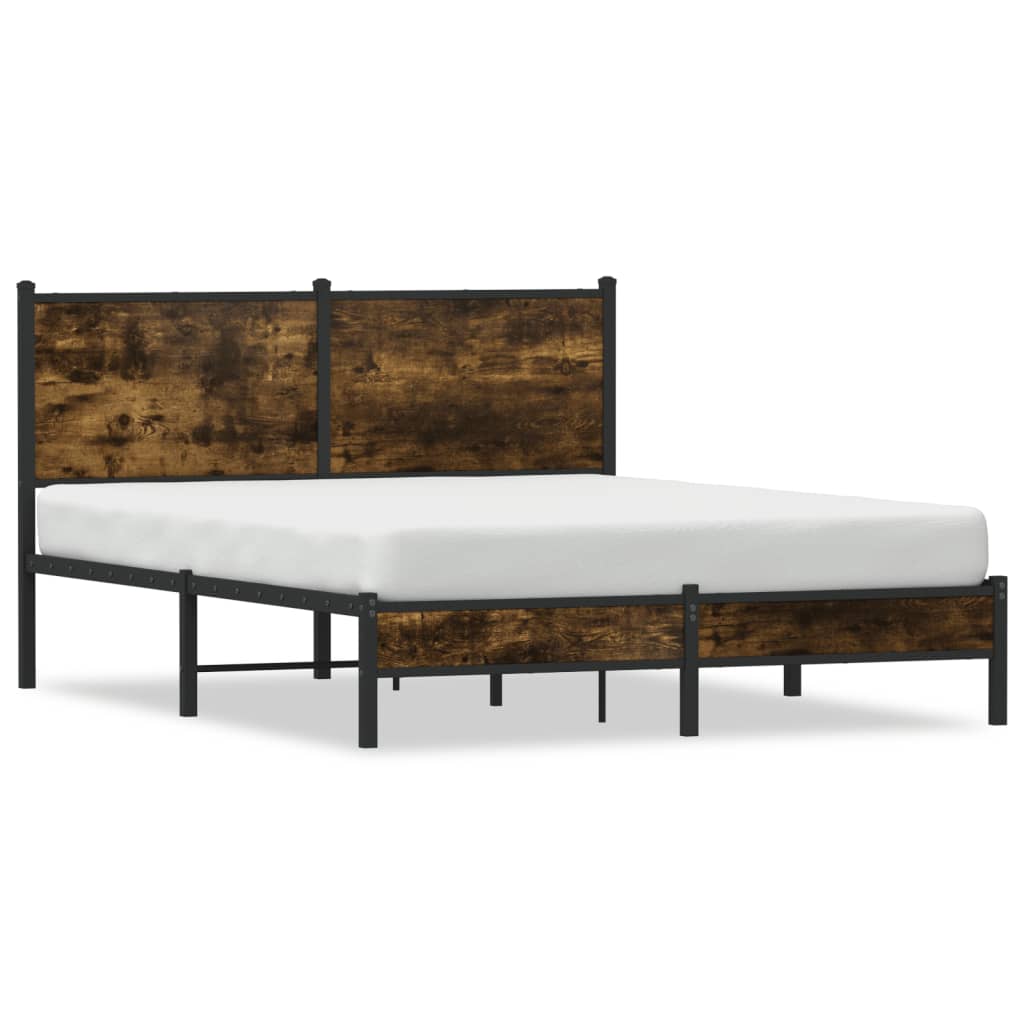 sengeramme uden madras 140x190 cm metal røget egetræsfarve