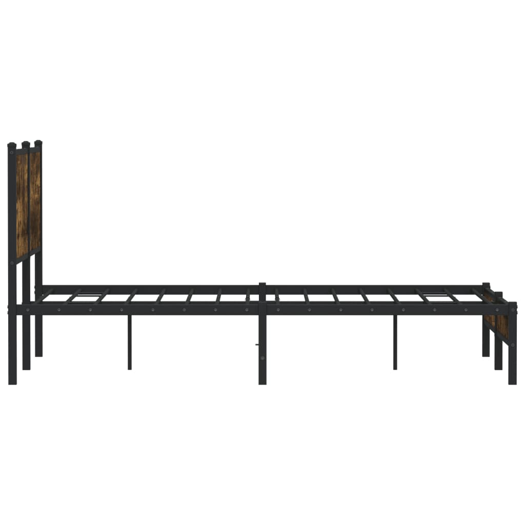 sengeramme uden madras 150x200 cm metal røget egetræsfarve