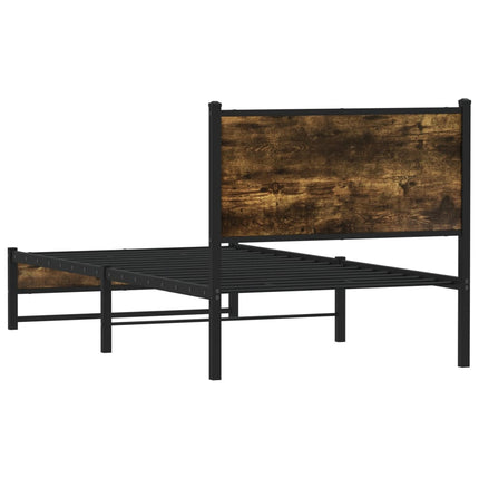 sengeramme uden madras 80x200 cm metal røget egetræsfarve