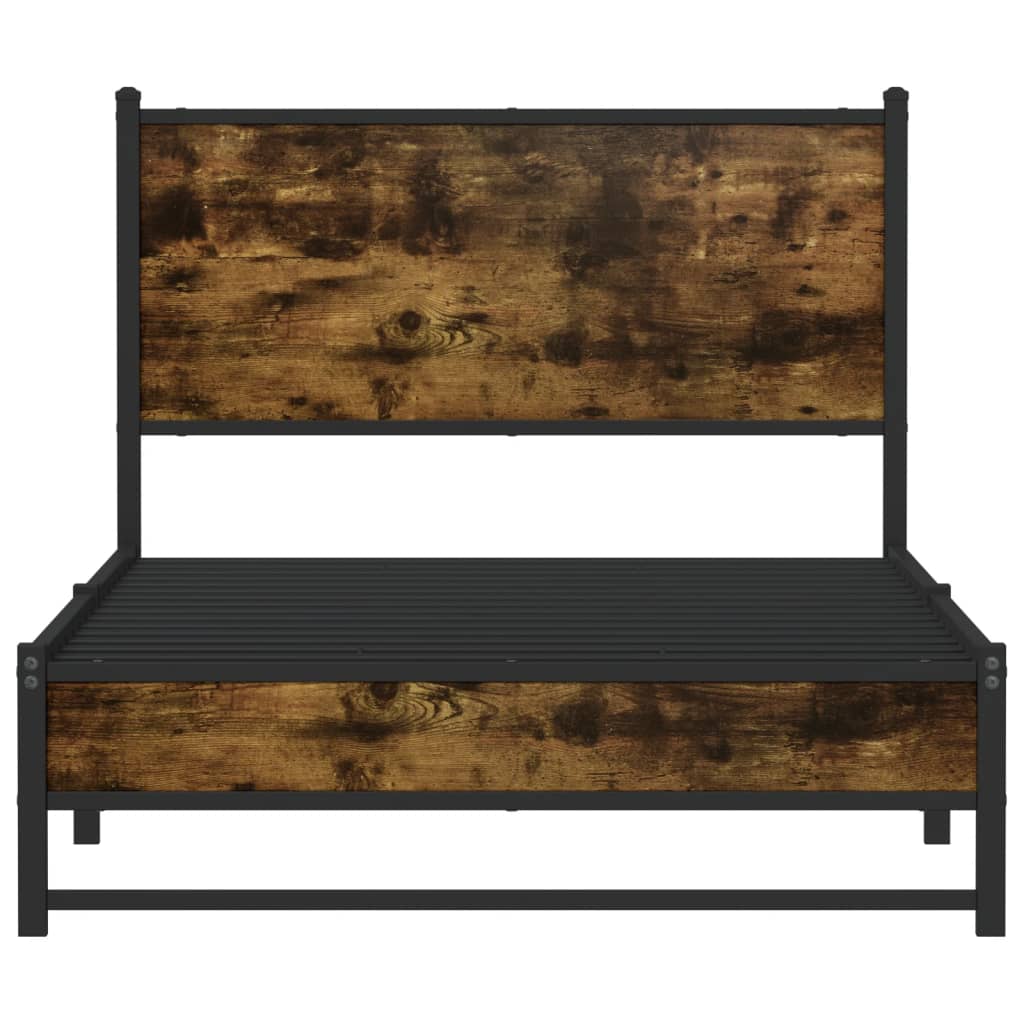 sengeramme uden madras 100x190 cm metal røget egetræsfarve