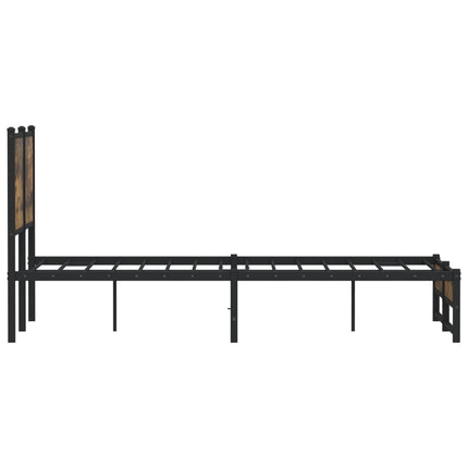 sengeramme uden madras 120x190 cm metal røget egetræsfarve