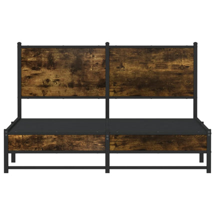 sengeramme uden madras 137x190 cm metal røget egetræsfarve