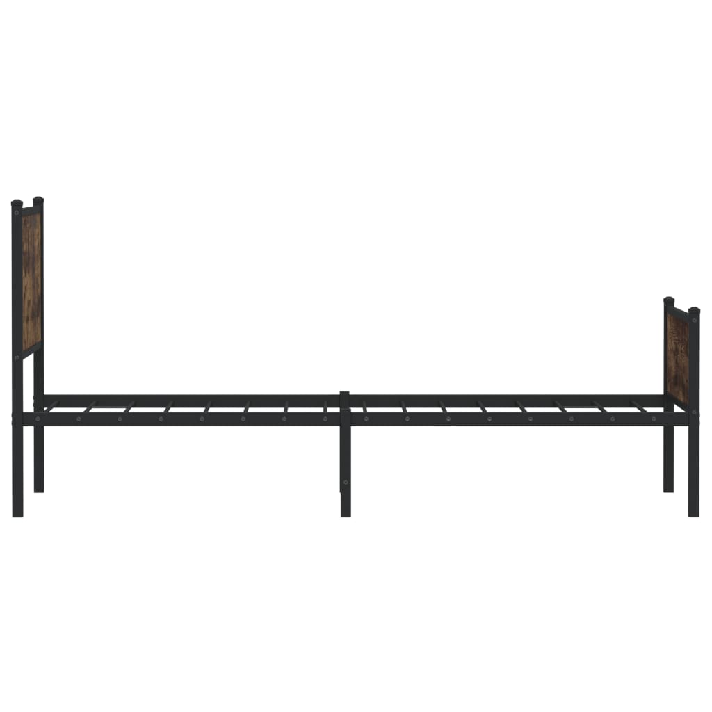 sengeramme uden madras 90x200 cm metal røget egetræsfarve