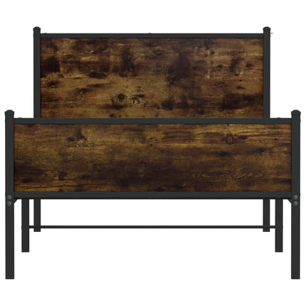 sengeramme uden madras 100x190 cm metal røget egetræsfarve