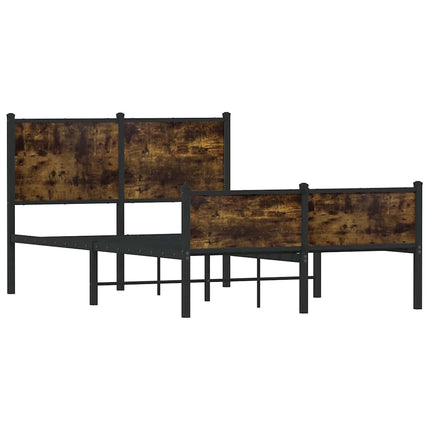 sengeramme uden madras 120x190 cm metal røget egetræsfarve