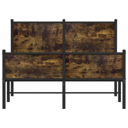 sengeramme uden madras 120x190 cm metal røget egetræsfarve