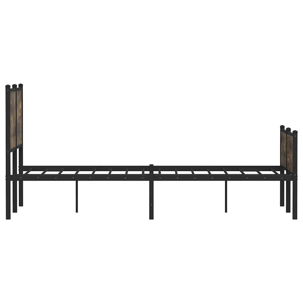 sengeramme uden madras 120x190 cm metal røget egetræsfarve