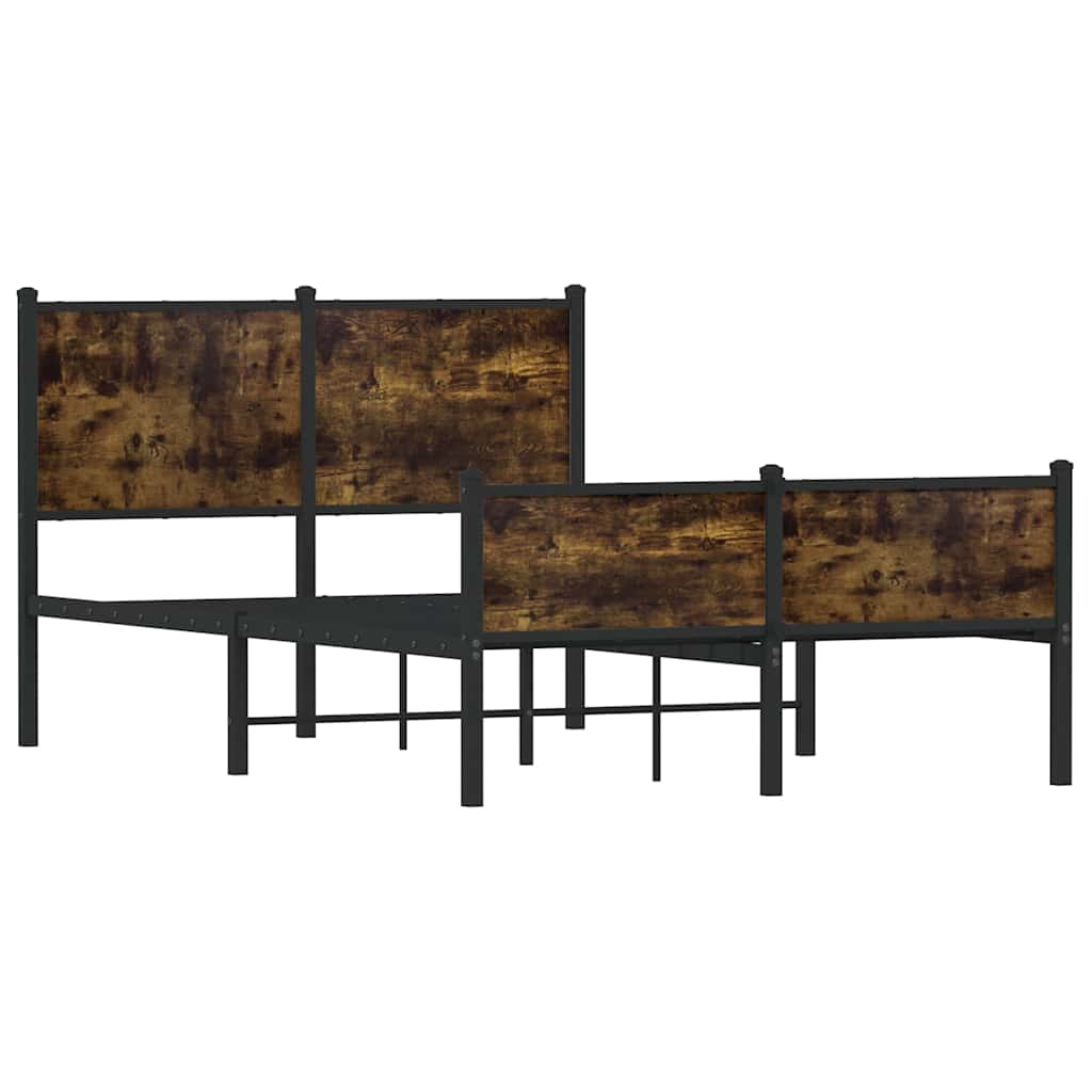 sengeramme uden madras 120x200 cm metal røget egetræsfarve