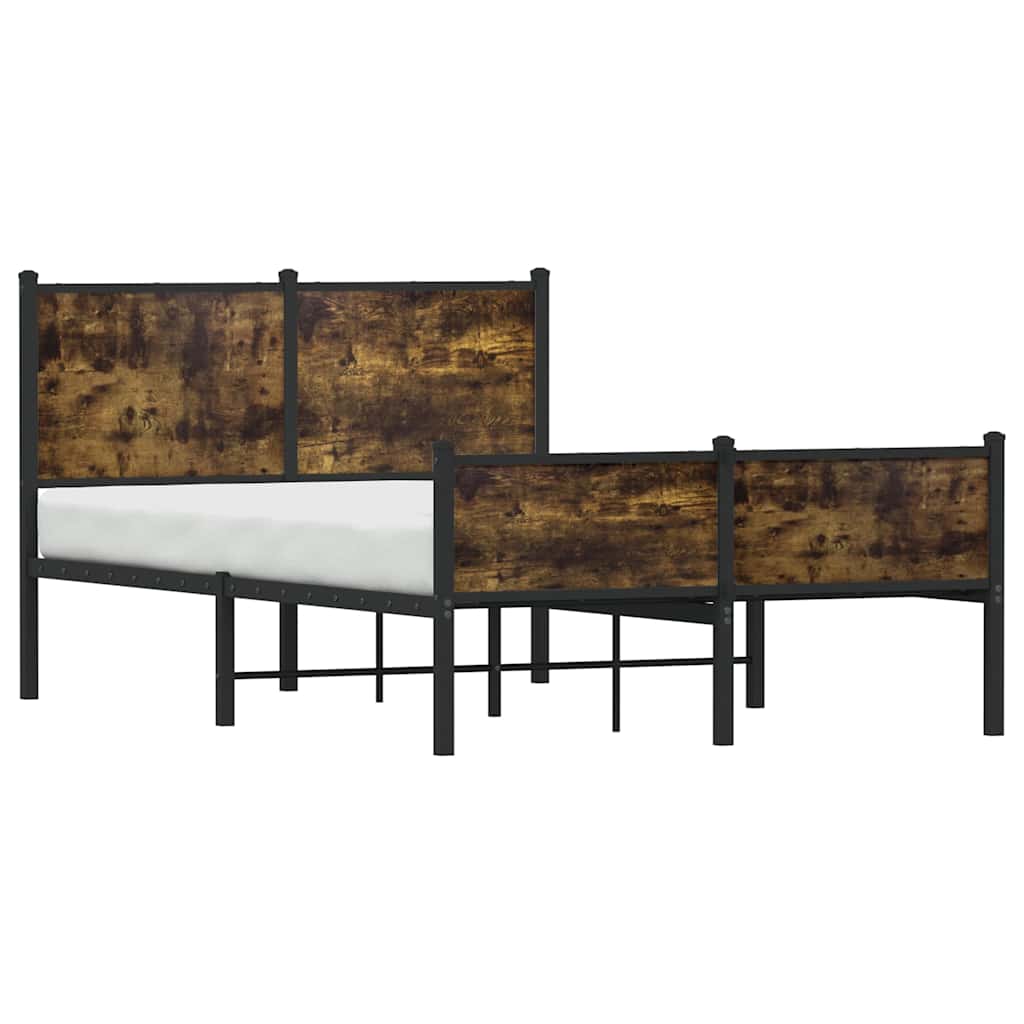 sengeramme uden madras 120x200 cm metal røget egetræsfarve