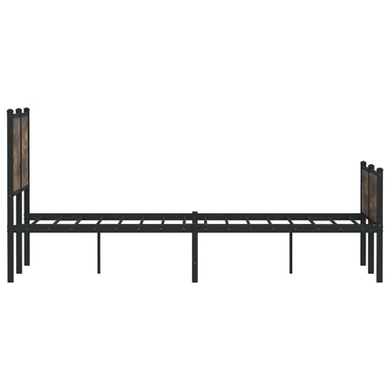 sengeramme uden madras 120x200 cm metal røget egetræsfarve