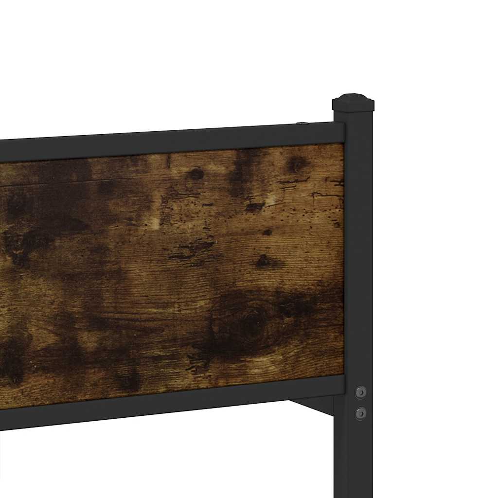 sengeramme uden madras 120x200 cm metal røget egetræsfarve
