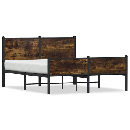 sengeramme uden madras 140x200 cm metal røget egetræsfarve