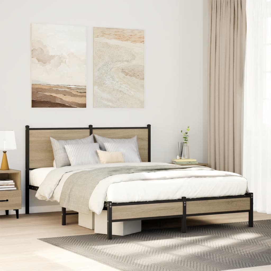 sengeramme uden madras 140x190 cm metal sonoma-eg