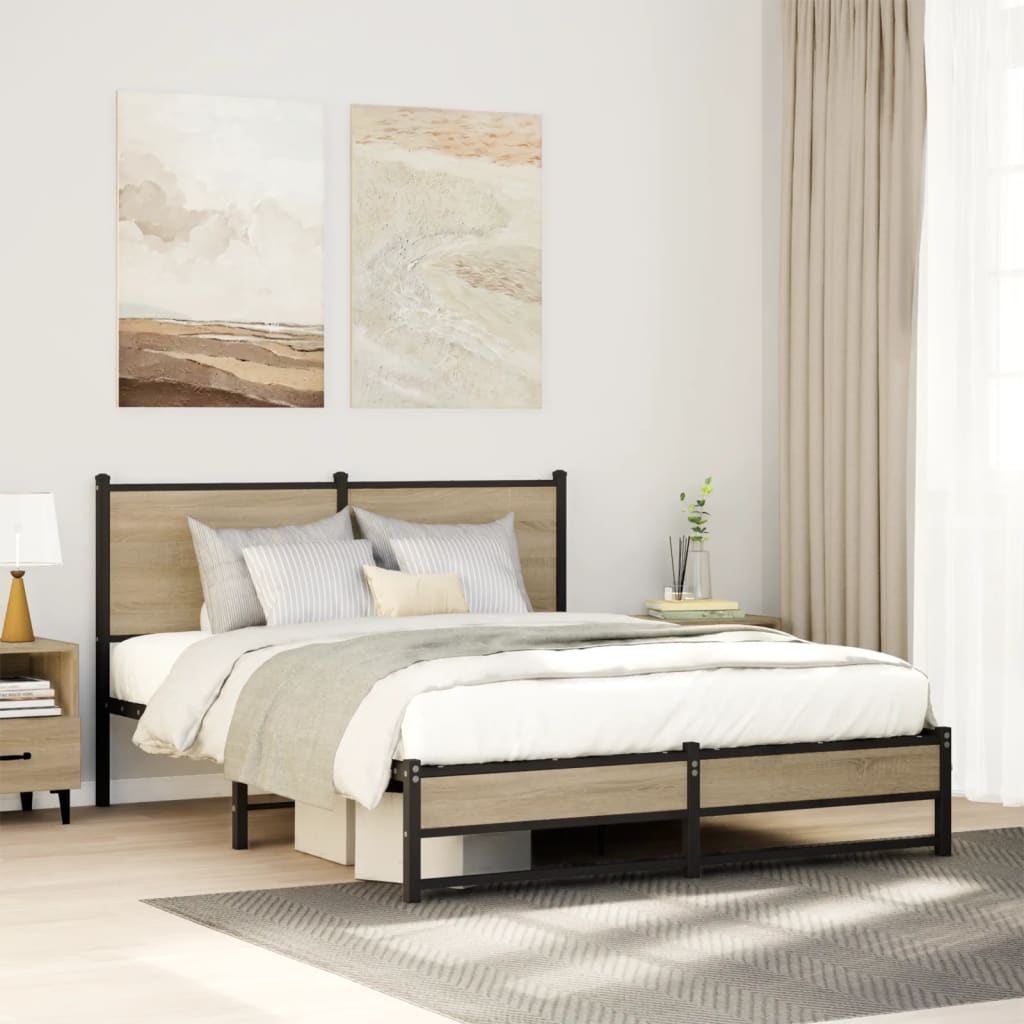 sengeramme uden madras 140x190 cm metal sonoma-eg