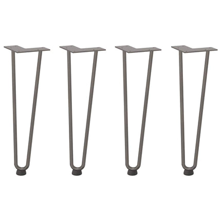 hårnåleben til sofabord 4 stk. naturstål 42 cm massivt stål