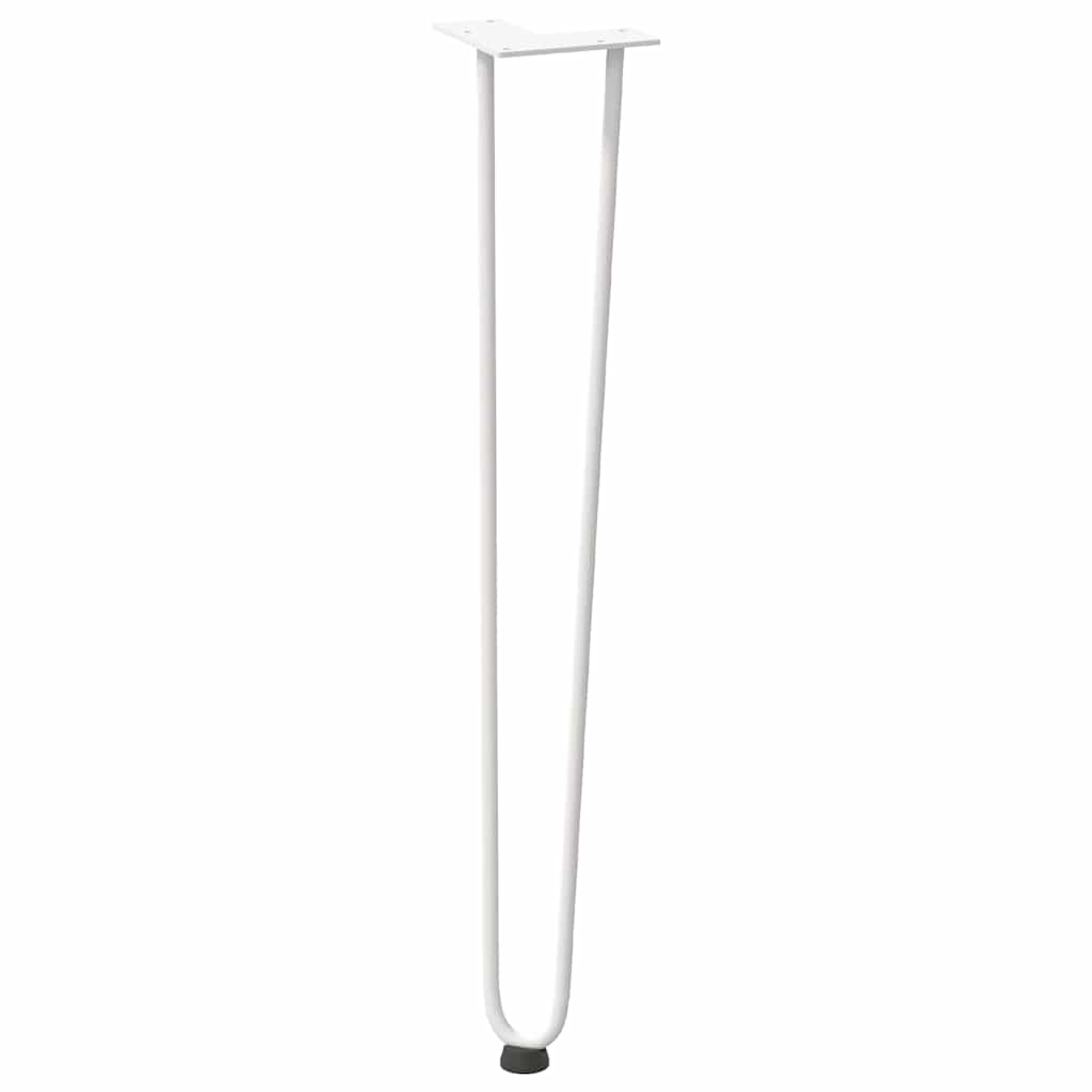 hårnåleben til konsolborde 4 stk. hvid 72 cm massivt stål