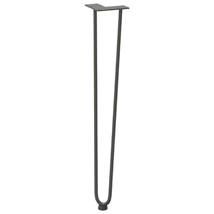 hårnåleben til konsolborde 4 stk. antracit 72 cm massivt stål