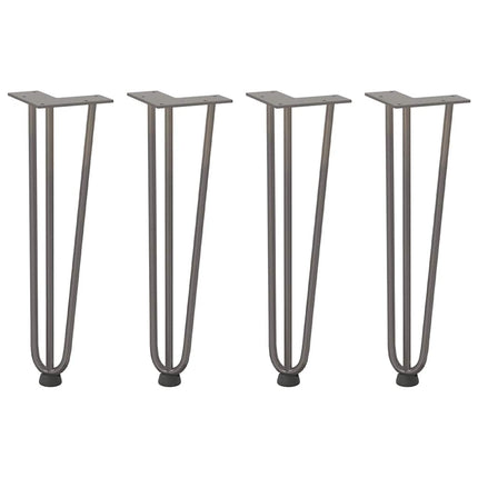 hårnåleben til sofabord 4 stk. naturstål 42 cm massivt stål
