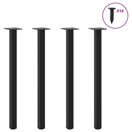 konsolbordben 4 stk. sort 72-74 cm stål
