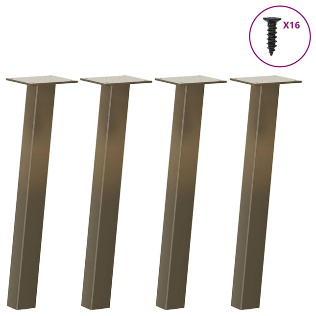 sofabordsben 4 stk. naturstål 30 cm stål