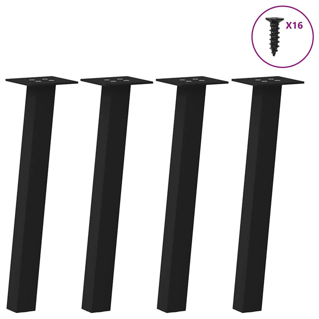 sofabordsben 4 stk. sort 42 cm stål