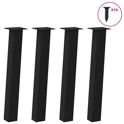 konsolbordben 4 stk. sort 72 cm stål