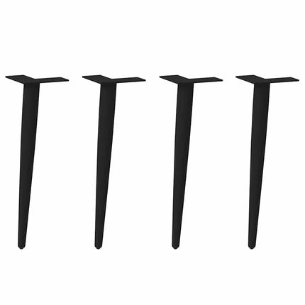 sofabordben konisk form 4 stk. sort 30-31 cm stål