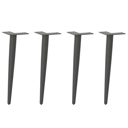 sofabordben konisk form 4 stk. antracit 30-31 cm stål